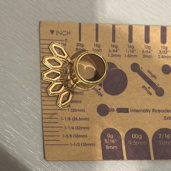 Tawapa  Rose Gold Eyelet Tunnel (one available.) 1/2” (12.7mm) - Picture 7 of 8